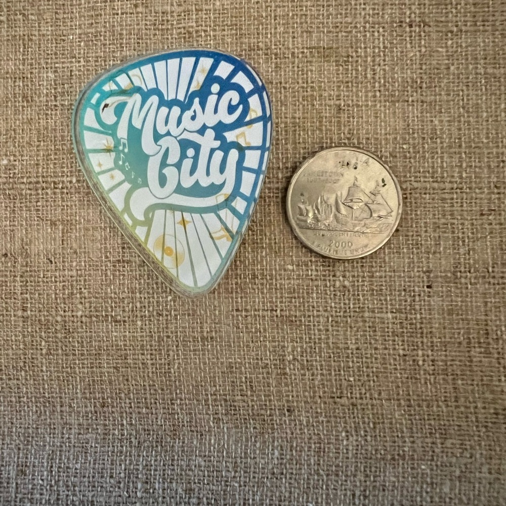 Nashville Music City Guitar Pick Hat Pin